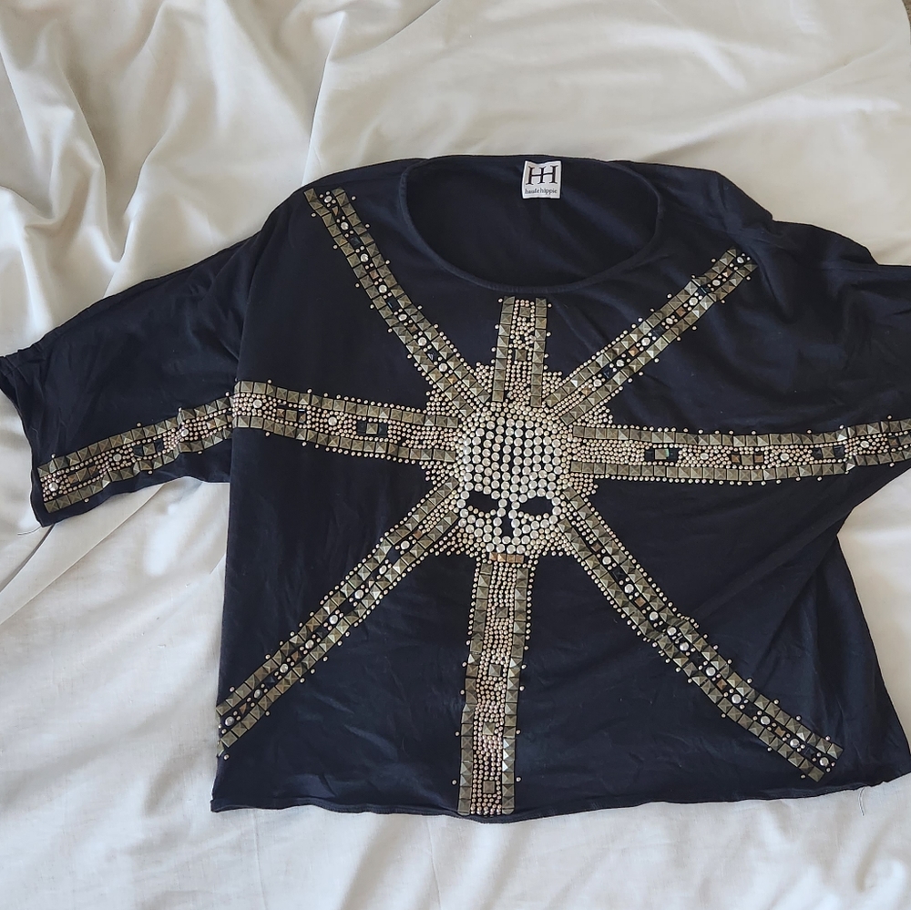 Haute Hippie Embellished Skull Top